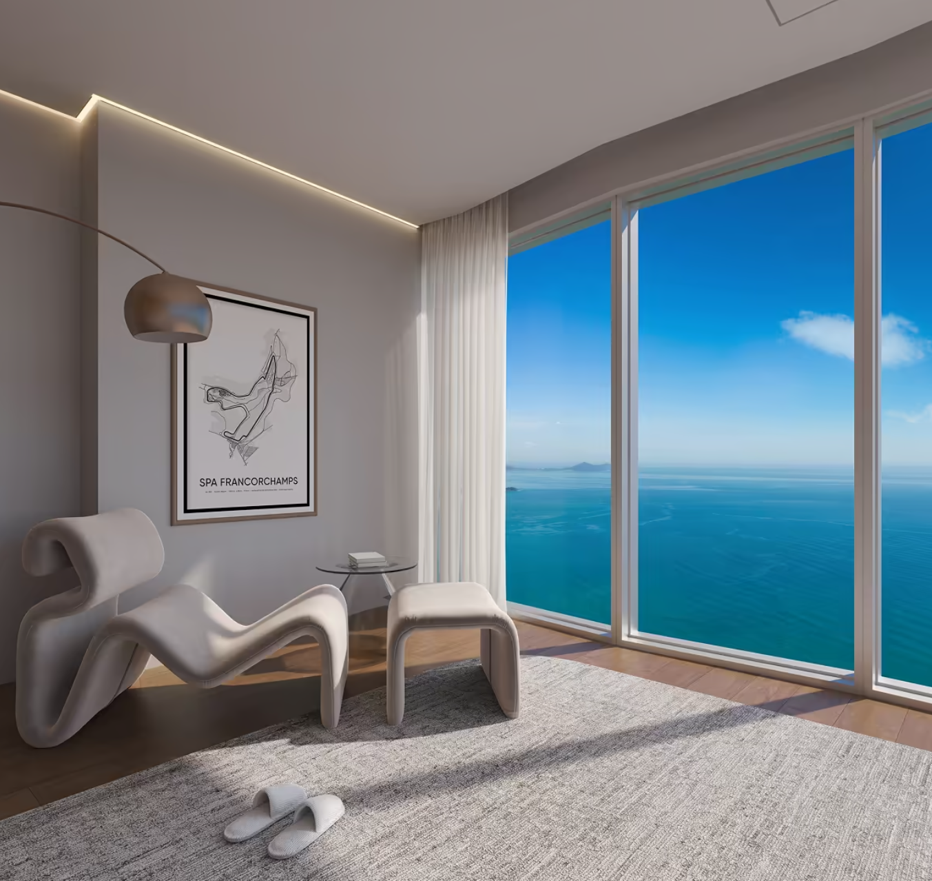 Espaço de contemplação frente ao mar